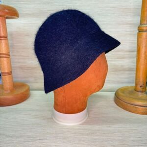 Le Chateau black mohair bucket hat